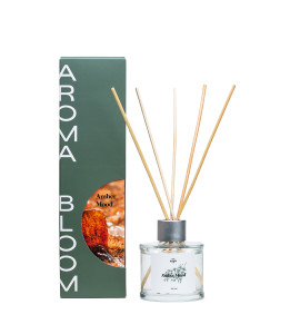 Аромадиффузор "Амбровое настроение" для дома с палочками AROMA BLOOM Amber mood