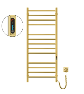 Полотенцесушитель электрический 1200x500 ERAFLYME Quadro Gold R