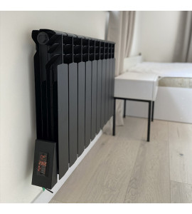Электрорадиатор черный 10 секций ERAFLYME ELITE BLACK 10R, правое подключение