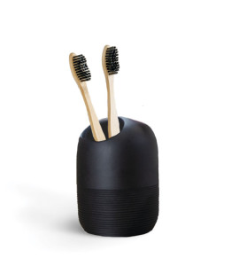 Подставка стакан для зубных щеток и пасты черная BOSTON MVM BA-03 BLACK