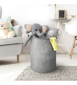 Корзина для хранения текстильная с ручками серая MVM TH-01 GRAY