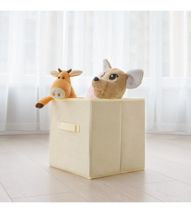 Текстильный ящик, корзина для хранения с ручками бежевая MVM TH-08 BEIGE