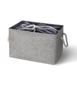 Текстильный ящик, корзина для хранения с ручками, серый MVM TH-13 XL GRAY