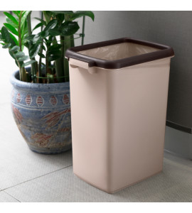 Ведро для мусора 12 л прямоугольное пластиковое бежевое MVM BIN-02 12L BEIGE