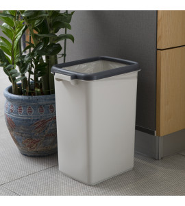 Ведро для мусора 12 л прямоугольное пластиковое серое MVM BIN-02 12L GRAY