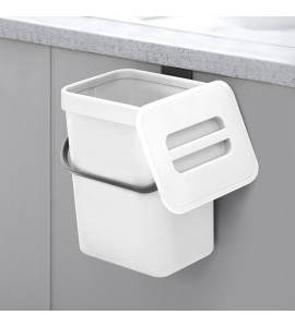 Ведро для мусора 3 л с крышкой подвесное прямоугольное пластиковое MVM BIN-11 3L WHITE/ANTHRACITE
