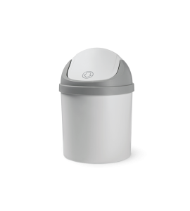 Ведро для мусора 1.6 л с крышкой круглое пластиковое серое MVM BIN-10 1.6L GRAY