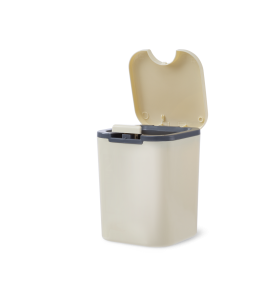 Ведро для мусора 2 л с крышкой прямоугольное пластиковое бежевое MVM BIN-06 2L BEIGE