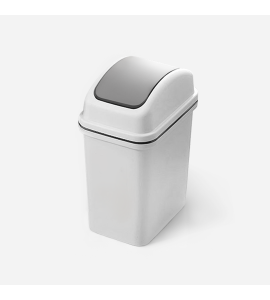 Ведро для мусора 10 л с крышкой прямоугольное пластиковое серое MVM BIN-12 10L GRAY