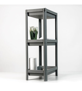 Этажерка узкая 3-х уровневая пластиковая MVM FH-22/3 GRAY