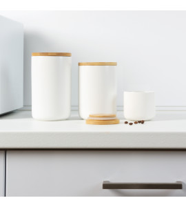 Емкость для хранения 1000 мл kp-13 l white/wood