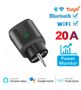 Умная WiFi розетка Tuya Smart 20A черная